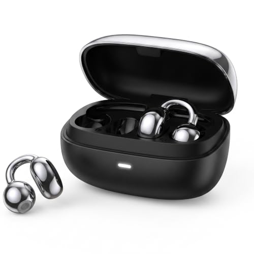 Cyberix Clip-on Open Ear Bluetooth Earbuds, 50H Playtime, Ultra Comfort Fit