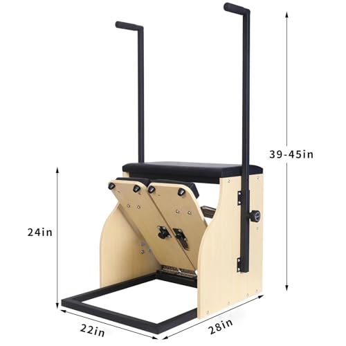 Pilates Chair, Home Pilates Chair, Pilates Chair for Home Workouts, Sturdy Metal Frame (Black Frame Black Cushion) - Image 5