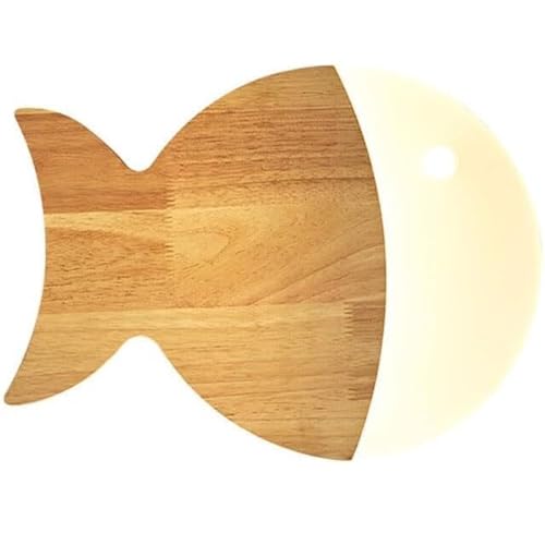 Aplique de Pared industrial Vintage Lámpara de pared LED con forma de pez for habitación infantil, moderna lámpara de madera for dormitorio infantil, decoración nórdica for el hogar, apliques de pared