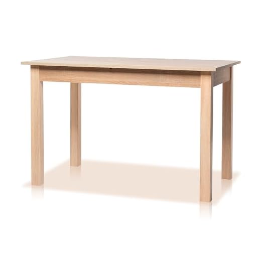 smart Esstisch 120x70 cm Eiche, Küchentisch ausziehbar bis 160 cm, Esszimmertisch aus Holzwerkstoff inkl. erweiterbare Auszugsplatte, moderner Tisch für bis zu 8 Personen