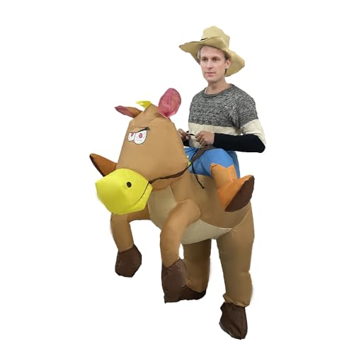 InfleasJoiy Disfraz divertido de caballo para adultos, la mejor decoración para fiestas, reuniones, celebraciones de vacaciones y fiestas de disfraces