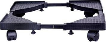 Amarks Heavy Duty Adjustable Top Load Automatic Washing Machine/Refrigerator/Dishwasher/Air Cooler/Water Cooler Stand/Trolley (Black Color) (Made of Plastic and Metal Rod) Washing Machine Trolley