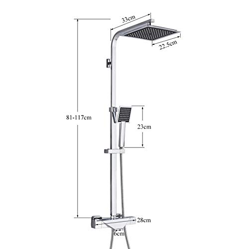 Robinet de douche chromé thermostatique pour une température stable