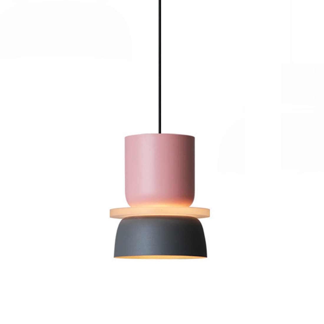LYMSXAZOU Nordic Adjustable Pendant Light Fixture E27 Macaron Style Hanging Lamp for Bedroom Dining Room Kitchen Restaurant Bar - Stylish Ceiling Chandelier