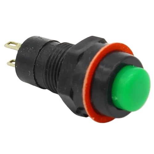 Interrupteur à bouton-poussoir autobloquant 10mm vert pour circuits DC/AC, lot de 6 pièces