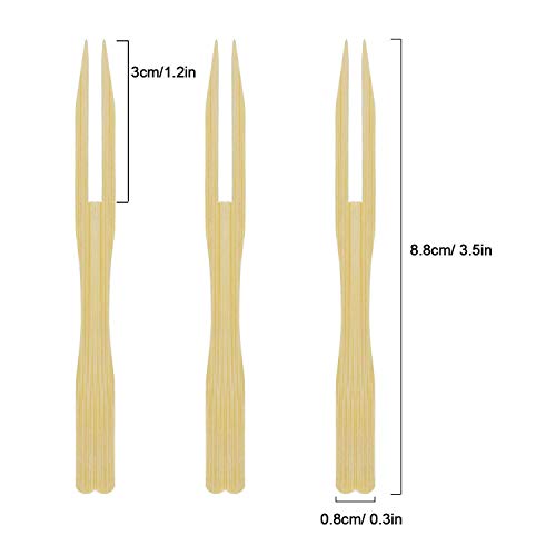 EOS Disposable Wooden Fruit Fork Sets | Mini Fork for Snacks | Eco-Friendly Wooden Cutlery | Bamboo Party Forks | Mini Cocktail Picks |Fruit Appetizers Dessert Forks (Pack of 100, 3.5 inches)
