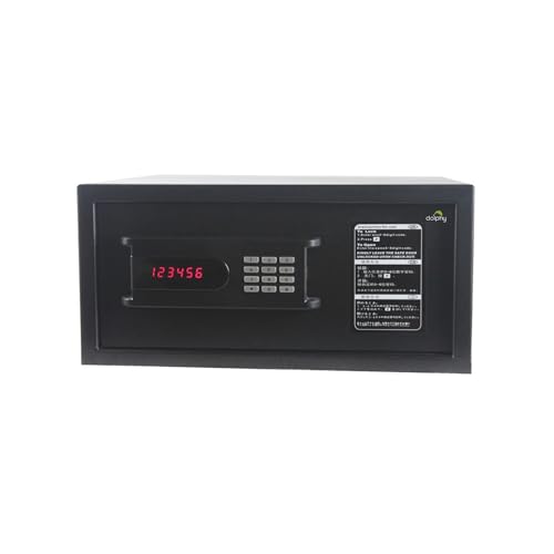 Dolphy Digital Safe with LED | 42x37x20cm | Cold Rolled Steel | Electronic Lock & Display | Freeze System | Wall & Floor Mountable | Home, Office, Hotel | Black