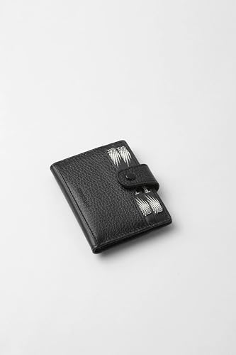 Unisex Genuine Leather Small Card Holder Wallet (British Green)3