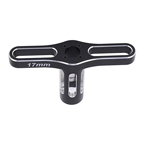 Segrehy Clé à douille pour écrous hexagonaux de 17 mm, en alliage d'aluminium durable, poignée en T, outil pour démontage et installation d'écrous hexagonaux de roue de voiture RC 1/10