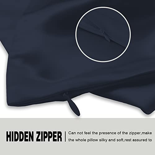 Silk Pillowcase for Hair and Skin,Soft,Breathable and Sliky 100% Standard Size Pillow Cases Set of 2,Both Sides Natural Mulberry Silk Pillowcases with Hidden Zipper(Standard Size 20"X 26",2pcs)