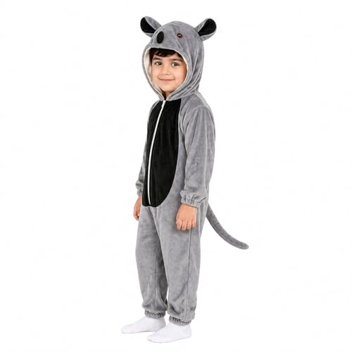 Image of Raj Costume Animal Fancy Dress Costume for Boys & Girls | Hooded Full Body Wildlife Zoo Animal Jumpsuit | Soft Costume for School Function, Fancy Dress, Halloween, Birthday, Cosplay & Role Play