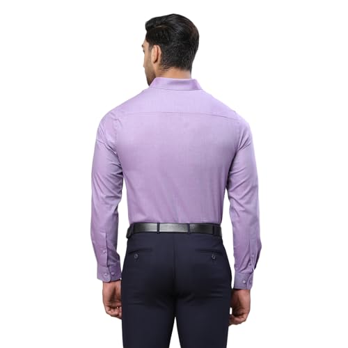 Image of Raymond Men Pure Cotton Slim Fit Solid Pattern Semi Cut Away Collar Formal Shirt
