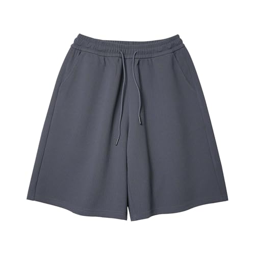 Mens Pajama Shorts Knit Sleep Lounge Short Pants Quick Dry Soft Comfy Lightweight Loose Fleece Pj Bottoms Shorts