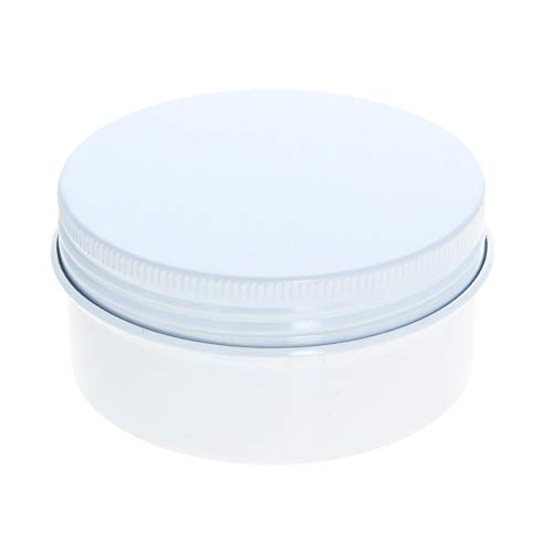 Image of Othmro 6pcs 2.7oz Metal Round Tins Aluminum Tin Cans Containers with Screw Lid, 68 * 35mm(DxH) White tin cans for Salve, Spices, Lip Balm, Tea or Candies 80ml