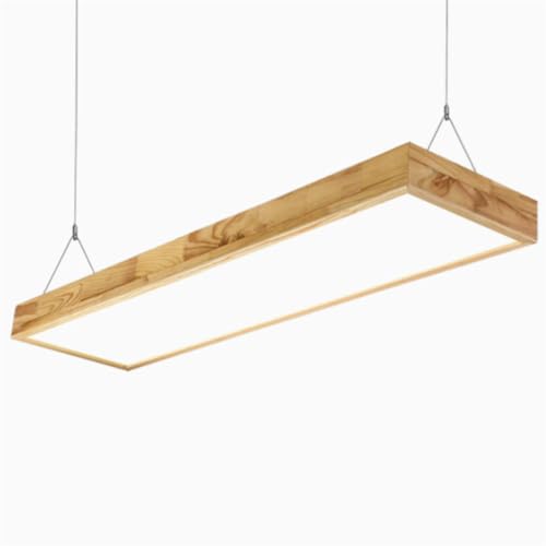 Luminaire suspendu linéaire à LED en bois pour îlot de cuisine moderne
