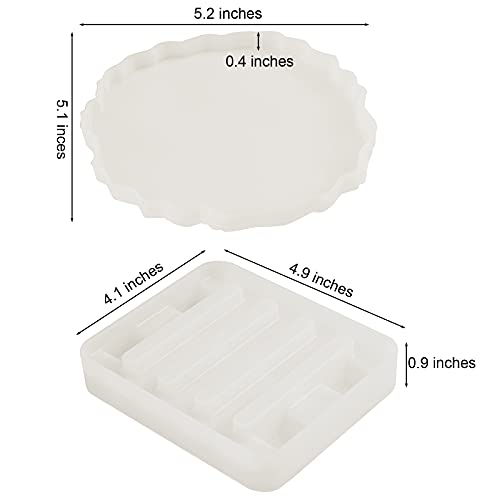 Iescoo DJMQ Resin Coaster Molds For Epoxy Resin,4Pcs Geode Coaster Mold thumb #6