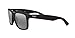 Ray-Ban Unisex RB4165 Justin Rectangular Sunglasses, Rubber Black/Grey Mirrored Silver, 55 mm