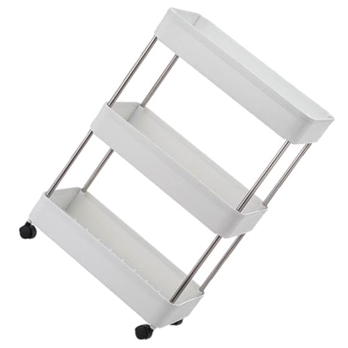 NIYANGLE Carrito de Almacenamiento Rodante de 3 Niveles, Estante Multiusos Ancho de PP para Cocina y Baño, Organizador Ruedas para Condimentos y Artículos de Tocador, Soporte Portátil