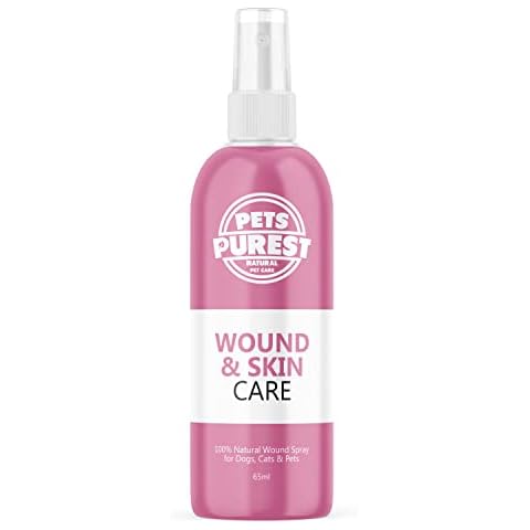 Pets Purest Wound & Antiseptic Spray for Dogs, Cats & Pets - 100% Natural Skin Care Health Treatment for Healing, Soothing & Pet First Aid Kit Supplies - 65ml Cover