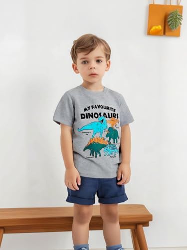 Image of AIWUHE Toddler T Shirts Cotton Summer Tshirts Boys Girls Short Sleeve Tee Tops Casual Graphic Clothes Crew Neck Shirts 2-6Y