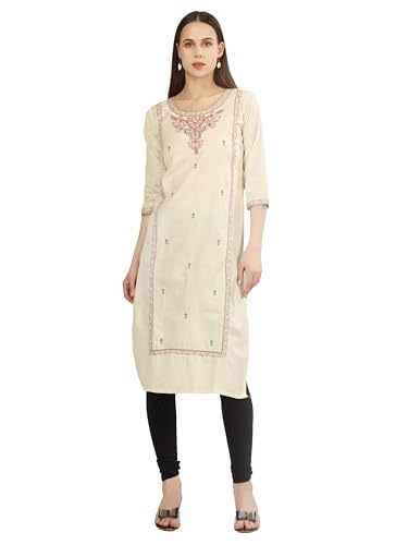 Tunique kurti coton anti-chaleur Ladyline | Kurta brodé fluide et léger