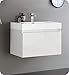 Fresca Mezzo 30" White Wall Hung Modern Bathroom Cabinet w/Integrated Sink