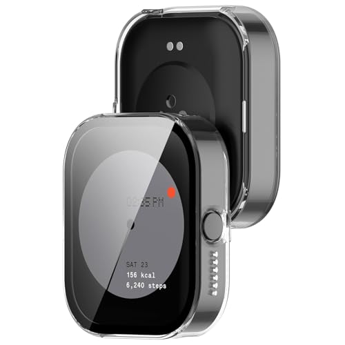 T Tersely (2 Pack) Case for CMF BY NOTHING Watch Pro with Tempered Glass Screen Protector,Full Cover Hard PC Slim Scratch Resistant Bumper Protective Accessories Cover (Transparent)