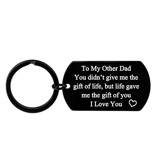 YEEQIN Stepdad Gifts Stepfather Gifts Dad Gift Ideas Stepdad Keychain Present Keychain Gift for Stepdad Birthday Father’s Day (black)