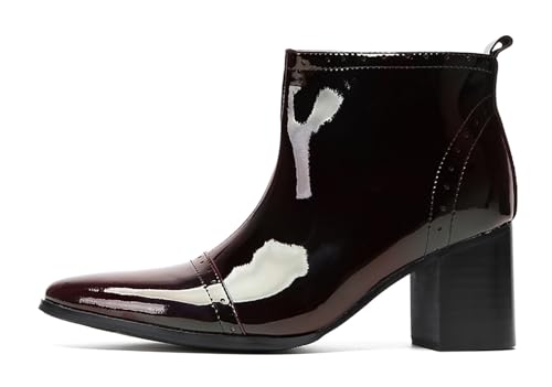 Santimon Men's Dress Casual Cowboy Chelsea Boots - Patent Leather Mid-Calf Dress Western Boots with Side Zipper for Disoc, Party & Motorcycle2