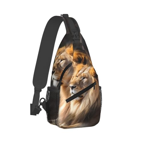 Bolso cruzado Two Lions para hombre y mujer negro miniatura 2