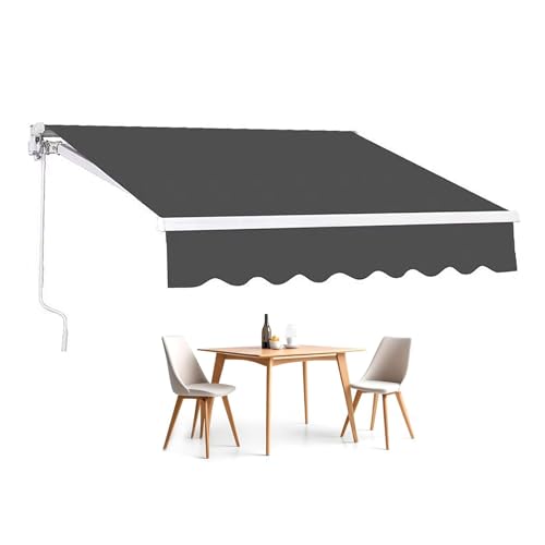 Tenda da Sole A Bracci Estensibili da Balcone Impermeabile, Rivestimento in Pu, Rimovibile, con Manovella, Protezione Solare, Resistente al Vento, 3x2.5m/2x1.5m/2.5x2m