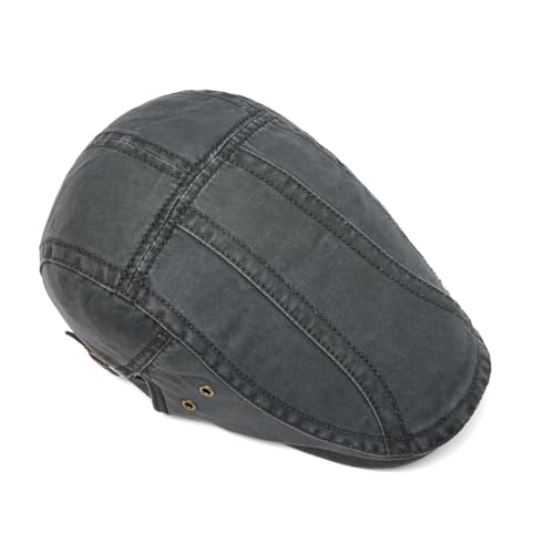 Image of Quanhaigou Unisex Denim Newsboy Hats Flat Ivy Gatsby Cabbie Driving Berets Hat Cotton Dad Cap for Men Women
