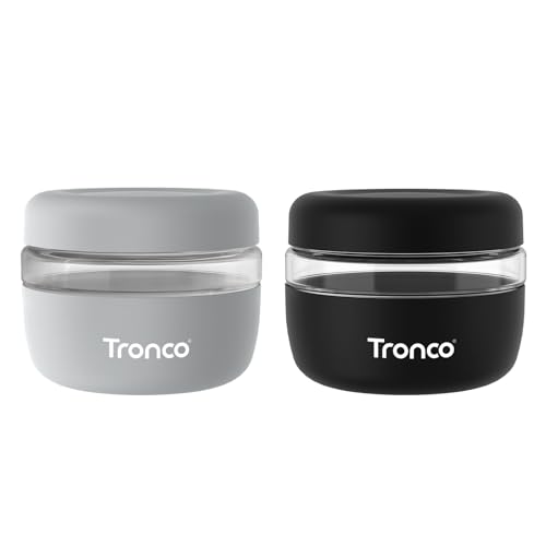 Image of Tronco 16 oz Glass Food Storage & Lunch Bowl Containers with Airtight Lids