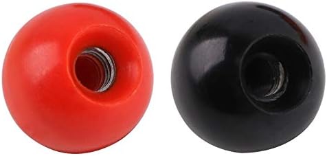 Southst 5PCS/LOTBLACK RED Ball Knob M4-M12 Iron Insert Lathe Ball Knob Iron Core Knob Ball Shaped Head Clamping Nuts - (Color: Red/Size: M10x35mm)