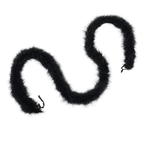 2 Yards 22G Marabou Fluffy Feather Boa Diy Craft Trim Halloween Wedding Party Decoration-Black #TOP2