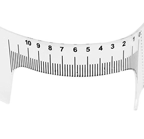 Miniatura 8 de 2 piezas de plástico para cejas, regla de tatuaje, plantilla de aseo de cejas, herramientas de medida para posicionamiento de plantillas de cejas,