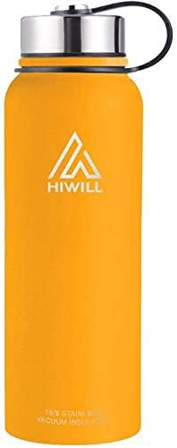 Hiwill Stainless Steel Vacuum Insulated Water Bottle, 24Hrs Cold,12Hrs Hot, 21OZ-50OZ Double Wall Thermos Flask, Travel Sports Leak Proof Drinking Bottle with Metal Strainer, BPA Free