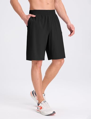 baleaf Men's Athletic Running Shorts 9" Quick Dry Workout Shorts Lightweight Sports Gym Shorts with Zipper Pockets3