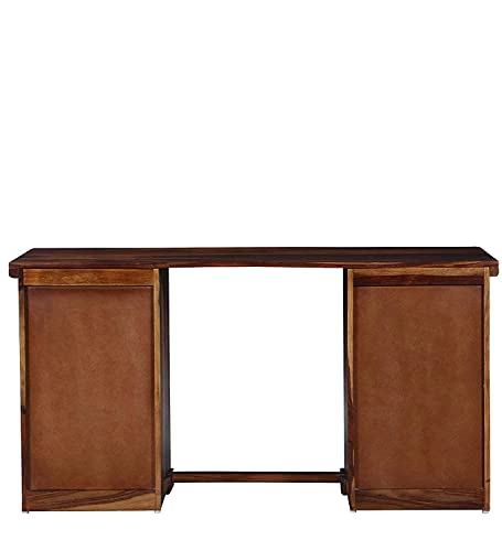 Image of SONA ART & CRAFTS Solid Sheesham Wooden Study Table for Students & Adults with 2 Drawers & 2 Cabinets | Modern, Medium Size Writing Desk for Home Office, PC, Gaming