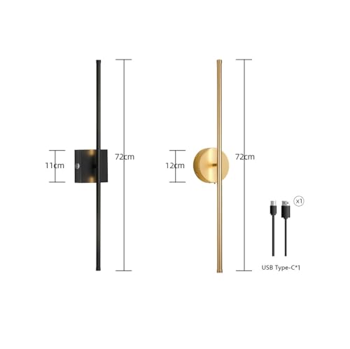 Aplique de pared batería regulable con mando para iluminación dorada en el salón 5