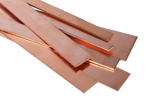 Miedziane paski blachy, płaski, 65 x 2 mm, przycięta blacha 0,5 metra