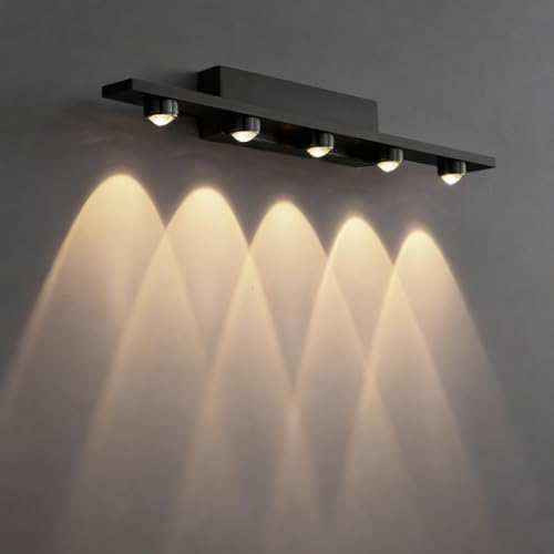 Image of FILLISKA LED Mirror /Picture /Vanity Light with Warmwhite Light and Luxurious Finish (5 LED Matt Black-985B)
