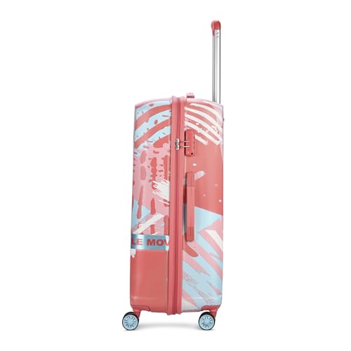Image of Skybags Wanderlust Check-in Trolley Bag 81cm | Large | Hard Luggage | Printed 8-Wheel Suitcase | TSA Lock with Anti-Theft Zipper | Polycarbonate | 3 Years International Warranty - Unisex (Pink-White)