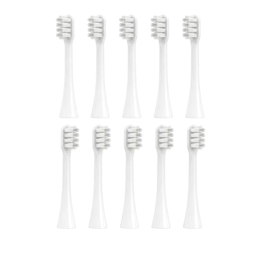 Image of Replacement Toothbrush Heads Compatible with COULAX U17/U15/C15/H15/ PHYLIAN H15 / PRO U17 Electric Toothbrush,10 Pack (White Soft)