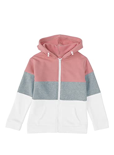 Sidefeel Girls Long Sleeve Zip Up Hoodie Sweatshirt Casual Coat With Pockets Size 8-9 Pink #TOP2