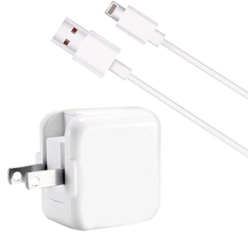 iPad Charger,iPhone Charger, 2.4A 12 W USB Wall Charger & 6Foot 8 Pin Charging Cable Compatible with iPhone X/8/8Plus/7/7Plus/6s/6sPlus/6/6Plus/SE/5s/5, Pad 4/Mini