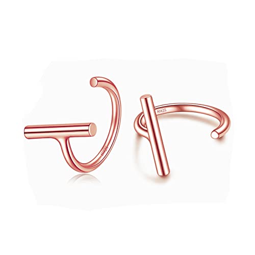Image of CHIC & ARTSY 925 Sterling Silver Half Hoop Earrings for Women, Small Huggie Hoops Set with Ball Bar Star Moon Cross & Pearl, Lightweight Comfort Fit Everyday & Sleep Earrings