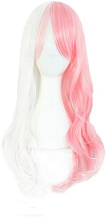 MapofBeauty 100 cm Rzebi Grzywka Dugo Proste Wysoki Temperatura Bonnik Cosplay Kostium Anime Peruki (Lekki Blond)