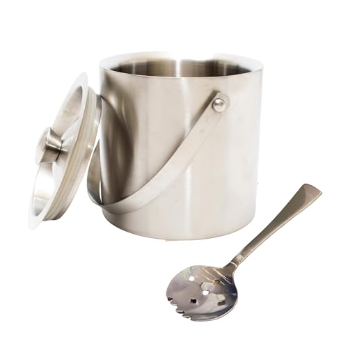 Lebrun - Lebrun Couverts - Seau à Glace en INOX 18.0 avec Couvercle et cuillère à glaçon - 16,5 cm de Hauteur