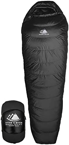 Hyke & Byke Quandary 15°F Cold Weather Mummy Hiking & Backpacking...